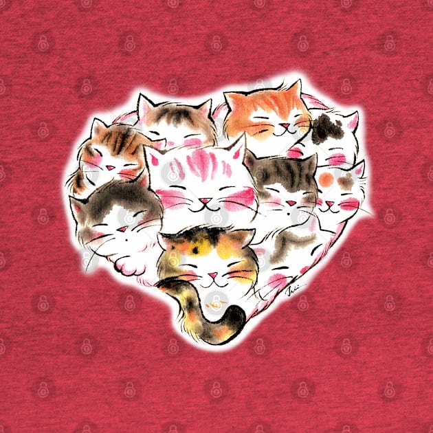 Cats head heart by juliewu